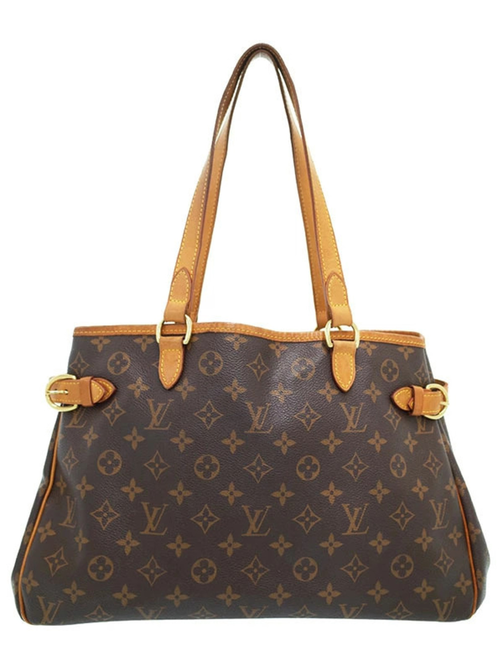 Louis Vuitton Monogram Batignolles Horizontal Shoulder Bag Canvas Leather Brown